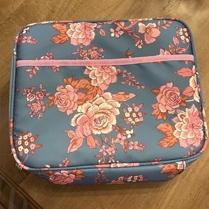Matilda Jane lunchbox blue w/ pink floral pattern